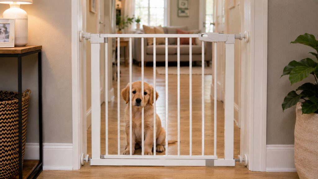 new puppy checklist baby gate safety containment at home